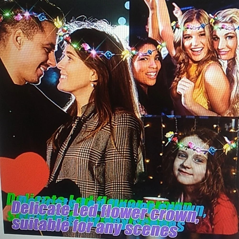 1 led Flower Headband, Light up Flower Crown Garland Headdress Floral